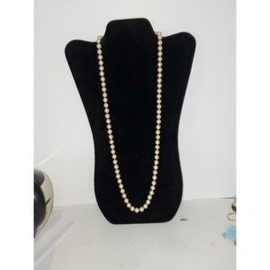 A Monet Vintage Glass Pearl Necklace Champayne Color Luxurious Elegant As-Is